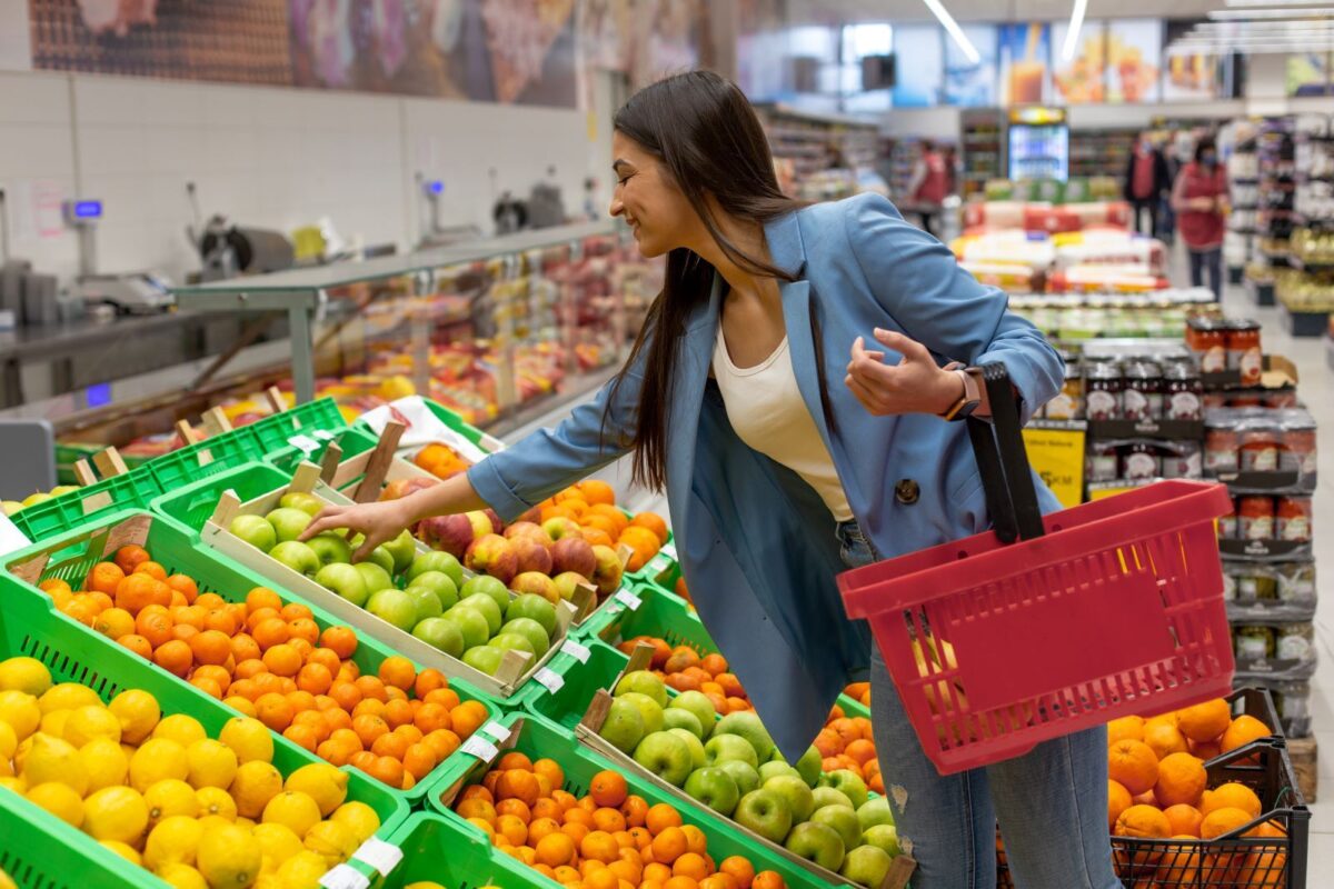 woman shopping at grocery store